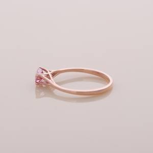 IGI Certified Oval Cut Pink Lab Grown Diamond Solitaire Engagement-Wedding <b>Ring</b> in 18K Rose / White & Yellow Gold - Product Image 3