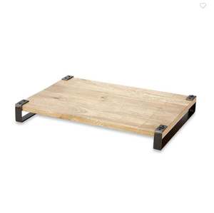 Plateaux de service en bois et métal de qualité supérieure, fabriqués en bois de manguier et pieds en métal, 100% sans danger pour les aliments, pour servir des desserts et des chocolats - Product Image 1