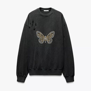 Sudadera personalizada Vintage de peso pesado para hombre, sudadera unisex de algodón polar lavado ácido, sudaderas personalizadas de gran tamaño para hombre - Product Image 4