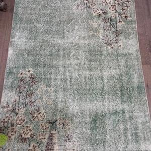 Tapis vintage 3,4x6,4 pieds, tapis d'inspiration turque, tapis persan vert - Product Image 3