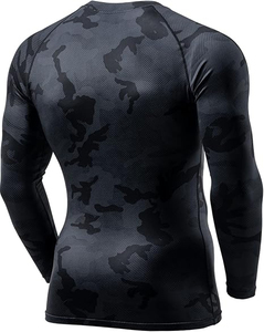 Custom Logo <b>Compression</b> <b>Shirt</b> For Fitness Enthusiasts Made With Moisture Wicking Polyester Spandex Fabric For Active Wear - Product Image 2