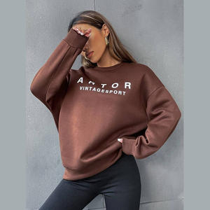 OEM Sweats à capuche et sweatshirts pour femmes Sweatshirts à col rond personnalisés unisexes brodés streetwear couleur unie - Product Image 3