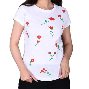 Venta al por mayor de calidad superior de verano Casual mujeres camisetas de manga corta personalizada diseño de impresión Venta caliente - Product Image 1