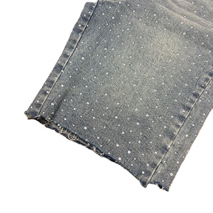 กางเกงขาสั้นผ้ายีนส์ผู้ชายแนวสตรีทแวร์แนวสตรีทฮิปฮอปเพชรทรงหลวม - Product Image 4