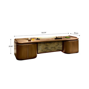 Warm Brown Solid Ash Wood Executive <b>Desk</b> with Mortise-And-Tenon Joinery Rounded Edges 1-Year Warranty - Product Image 3