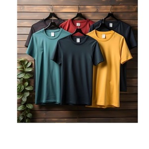 T-shirt ample à épaules tombantes pour hommes 100% coton évacuant l'humidité tricoté solide col rond manches courtes fournisseur de BD - Product Image 5