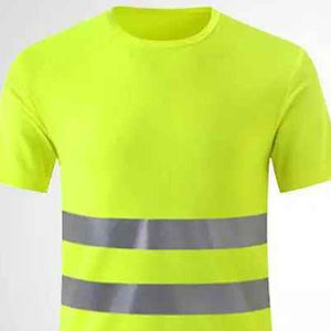 Camisetas de seguridad laboral reflectantes de manga corta de poliéster personalizadas Cinta reflectante ANSI Clase 3 Flash LED impermeable para fábrica - Product Image 4