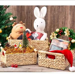 Vente en gros Vietnam Set 2 paniers de rangement tissés en jonc de mer 100% panier de rangement en jacinthe d'eau naturelle pour l'organisation du garde-manger - Product Image 1