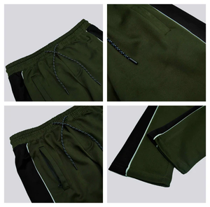 Survêtement d'entraînement à capuche d'hiver bicolore pour hommes Pantalon athlétique à manches longues Pantalon de sport élégant Utilisation quotidienne Taille élastique - Product Image 3