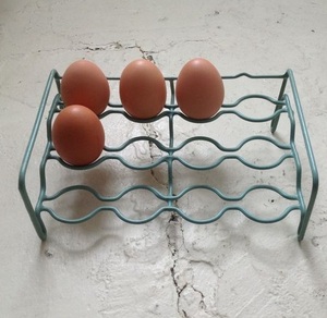 Decorative egg <b>racks</b> for farm fresh egg display in rustic kitchens made from solid iron with antique finished - Product Image 6