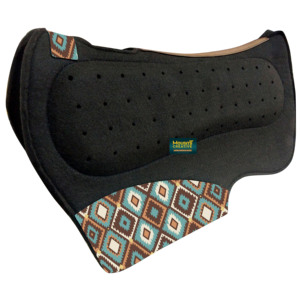 Almohadilla de sillín ventilada OEM Western Horse Pop Air, diseños de demanda personalizados, colores contorneados, relleno de lana de fieltro, forro de tela para saltar - Product Image 4