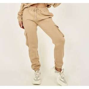 กางเกงคาร์โก้ผ้าสักหลาดสำหรับผู้ชายกางเกงวอร์มหลายกระเป๋าผ้าทอและปิดด้วยเชือก - Product Image 4