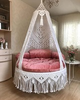 Balançoire suspendue en macramé faite à la main pour Boho intérieur extérieur salle de jeux Patio confortable chaise élégante et durable