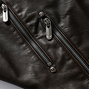 Nouveautés : Vestes en cuir tendance pour hommes et vestes en cuir sur mesure de couleur unie - Product Image 5