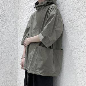 Men's Casual Jacket <b>Sweatshirt</b> Hoodie With Pocket Thin <b>Short</b> <b>Sleeve</b> Hoodies - Product Image 2