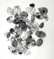 Magnifiques cabochons en rutile noir, pierres précieuses naturelles en vrac pour la fabrication de bijoux, IBRAHIM GEMS, taille et poids personnalisables
