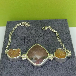 Unique Handmade Modern Quartz <b>Bracelet</b> in 925 Sterling Silver Multi-Shape <b>Gemstone</b> Family Design Wholesale - Product Image 1