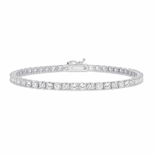Bracelet tennis en diamants de laboratoire, or massif 14 carats blanc/rose/jaune, 2-10 carats au total, taille brillant rond, bijoux de fiançailles pour femme - Product Image 1