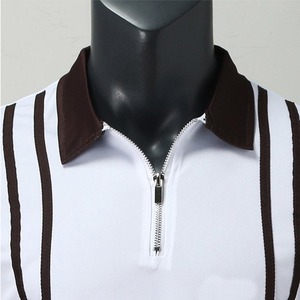 Chemises décontractées pour hommes en coton/fibre de bambou respirant à manches courtes, tricotées, de haute qualité, avec logo personnalisé imprimé, vente en gros - Product Image 4