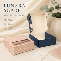Boîte cadeau pour écharpe de luxe avec logo personnalisé, gaufrage, laminage mat, doublure en éponge, matériaux écologiques recyclés, biodégradables