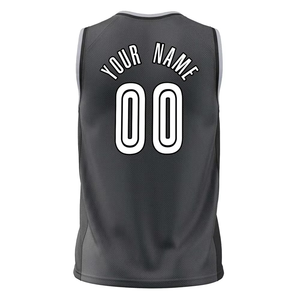 Maillot de basket-ball de qualité supérieure personnalisé pour les jeunes avec options de placement du logo Impression double face gris foncé Skyline - Product Image 3