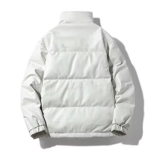 High Quality Custom <b>Men's</b> Vintage <b>Short</b> Black Puffer Stand Collar Winter <b>Jacket</b> - Product Image 5