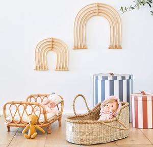 Étagères murales en rotin arc-en-ciel écologiques Boho cintre mural en rotin arc-en-ciel pour décoration de chambre d'enfant rustique - Product Image 3