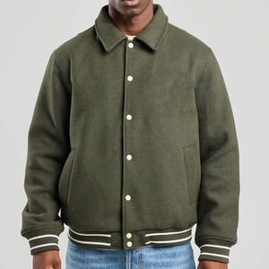 Chaqueta universitaria de lana con logotipo personalizado 2025 para hombre, chaqueta de béisbol universitaria bordada de algodón 100% para hombre - Product Image 5