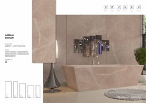 Azulejos de porcelana de superficie brillante Premium 1200x3200 1200x2800 | Tamaño personalizado Suelo de pared Gran formato Colección de exportación de lujo - Product Image 4