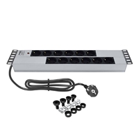 19 pouces 12 voies 2U prise allemande indicateur de puissance support de lumière PDU aluminium unité de Distribution d'énergie de haute qualité Schuko