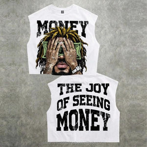 T-shirt court unisexe en jersey 100 % coton imprimé intégral, coupe ample et oversize, style streetwear hip-hop, couleur unie OBSERVEX - Product Image 2