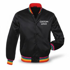 Vente en gros Veste en satin personnalisée Blouson d'aviateur léger et brillant pour hommes et femmes OEM/ODM accepté - Product Image 1