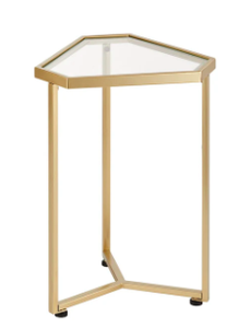 โต๊ะข้างกระจกโลหะสีทองทันสมัยทำด้วยมือพร้อมคอนโซลฝังกระดูกเฟอร์นิเจอร์ตกแต่งสำหรับห้องนั่งเล่นบ้านและโรงแรม - Product Image 3