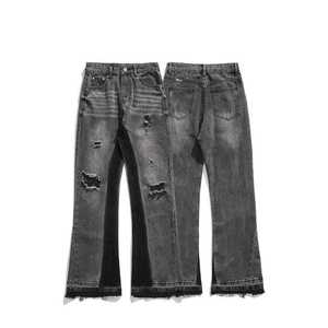 Pantalon slim déchiré pour homme américain, design pattes d'éléphant, jean skinny, pantalon évasé - Product Image 5