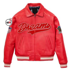 Élégant Hiver Haute Qualité Imperméable Respirant Brodé Chenille Patch Varsity Letterman Stand Front Réversible Hommes - Product Image 5