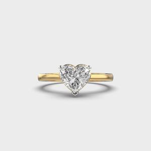 Anillo de Compromiso y Boda de Oro de 18K con Diamante Cultivado en Laboratorio de 1 Quilate en Forma de Corazón para Mujer, Joyería Romántica Apilable con Diamantes para el Día de San Valentín - Product Image 1