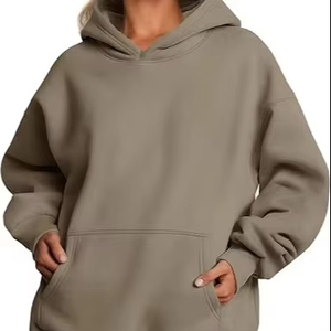 Recién llegado, jerséis informales para mujer, Sudadera con capucha extragrande de manga larga a la moda con estampado de color sólido, sudaderas y sudaderas - Product Image 5