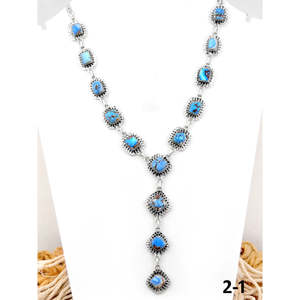 Collier artisanal Southwest Golden Hills géométrique en turquoise et argent sterling pour cadeau - Product Image 2