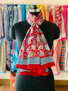 Lightweight Eco-Friendly Hand Block Printed Floral Cotton <b>Scarf</b> Traditional <b>Indian</b> Design at Wholesale Price - Product Image 2