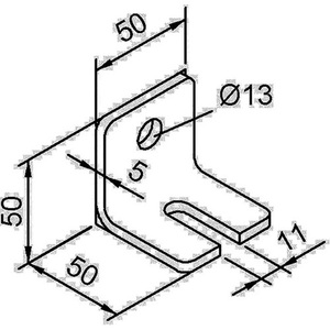 Support d'angle 104 W Profil 100 Jaune Acier Galvanisé pour Étagère Utilitaire HELM - Product Image 3