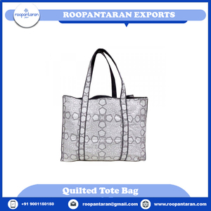 Best Quality <b>Large</b> Tote Bag Hand Block <b>Printed</b> Soft Cotton Padded Quilted Evening Bag New Arrival Cheap Price for Sale - Product Image 2