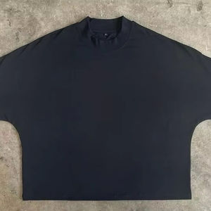 T-shirt surdimensionné Streetwear personnalisé en coton lourd pour hommes T-shirts lourds haut décontracté T-shirts brillant paillettes strass chemise - Product Image 1