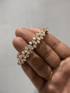 สร้อยข้อมือเพชรรูปลูกแพร์สุดหรูกำไลข้อมือครึ่งเม็ดอัญมณีแบบซ้อนได้เครื่องประดับคริสต์มาส - Product Image 3