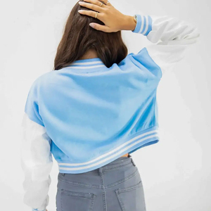 New Arrival Long <b>Sleeve</b> <b>Short</b> Length Casual Wear <b>Women</b> Crop Varsity <b>Jacket</b> Top Trending Custom Color <b>Women</b> Letterman <b>Jacket</b> - Product Image 6