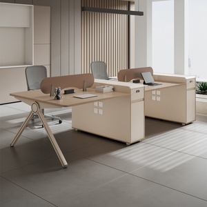 Modern Luxury Modular Wooden Office Workstation Set High Quality Extendable Open Space Staff Computer <b>Desk</b> Commercial Office Fur - Product Image 4