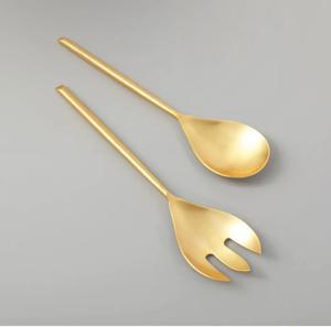 Ensemble de serveurs à salade en acier inoxydable avec finition argentée pour banquet, ustensiles de service en métal design pour événements et traiteur - Product Image 5