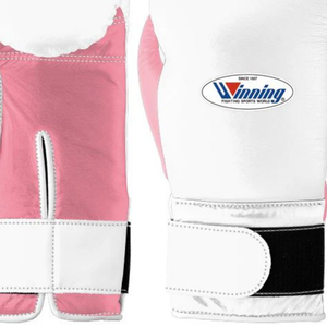 Gants de boxe professionnels en cuir blanc et rose, avec fermeture velcro au poignet, pour l'entraînement et le sparring, pour hommes et femmes - Product Image 4
