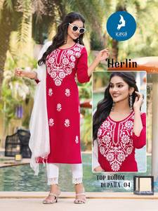 Collection hiver vente en gros rayonne flammé Kurti bas Dupatta tenue de soirée Salwar Kameez style indien pakistanais vêtements complets - Product Image 4