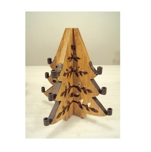 Artículo especial de madera del siglo Portavelas moderno Menorah Soporte de metal de gran calidad - Product Image 6