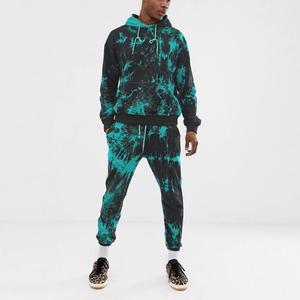 Men's <b>Tie</b> <b>Dye</b> Tracksuit Hooded Full Sleeve <b>Sweatshirt</b> Pants Set Winter Streetwear Sport Suit Gradient Color Pattern Side Pockets - Product Image 4